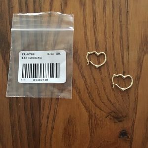14k gold heart earrings